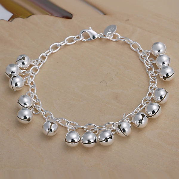 925 серебро браслет, 925 серебряные ювелирные изделия браслет маленький колокольчик браслет-цепочка для женщин/мужчин SB056