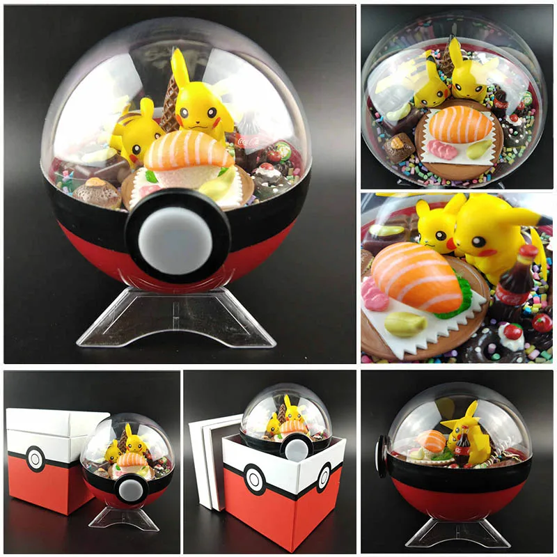 

Japanese Hand made DIY Pocket Monster Figures Pokeball Mini Pikachu Sushi Toy Action Figure Christmas Birthday Gift Toy
