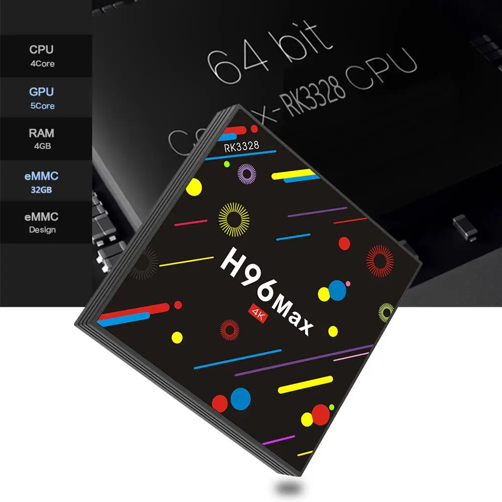 

Mecool H96 Max H2 Android TV Box Smart TV 4K Android 7.1 Set Top Box Media Player 4G RAM/32G ROM RK3328 Dual WiFi 2.4G/5G
