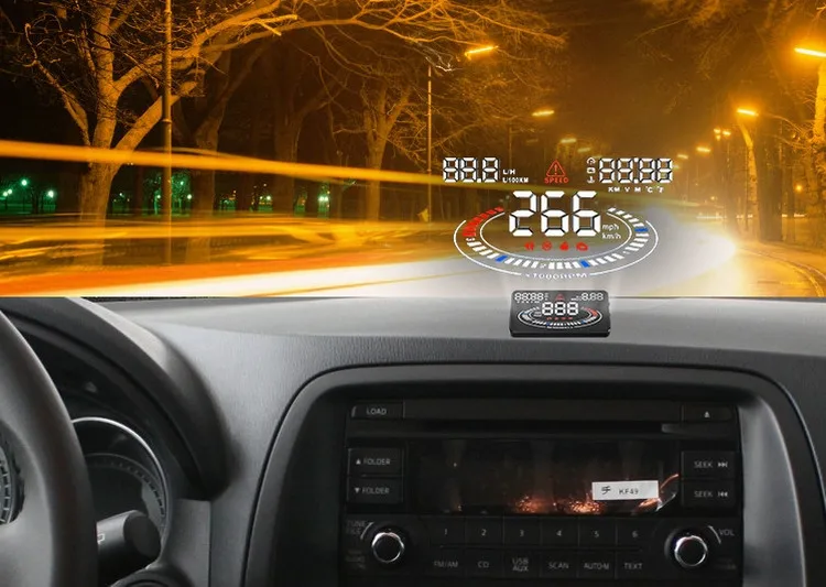 Universal E300 5.5 HUD Car Head Up Display OBD II Monitor Auto Digital Speedometers Overspeed Warning Windscreen Projector -19