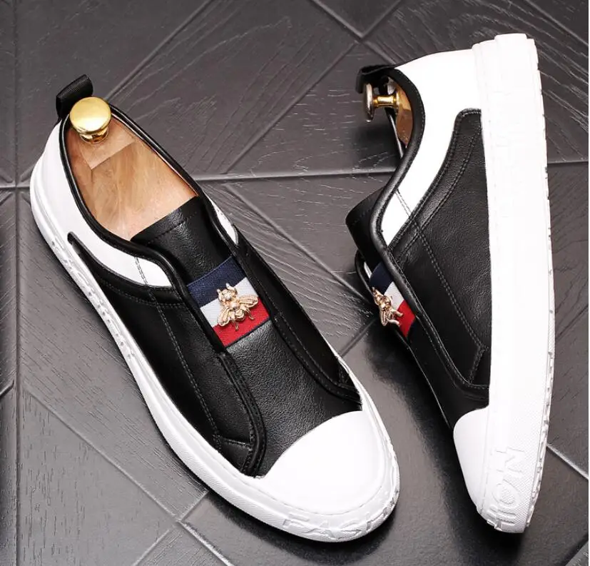 2019 NEW Luxury Casual Shoes Men Loafers Slip on High Quality Designer Shoes Men Moccasins Sneaker Footwear Male black white