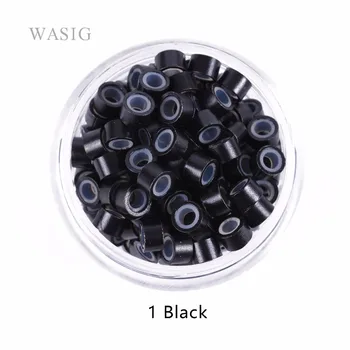 1000 pcs 4.5mm*2.5mm*3mm Silicone Micro Ring/Link/Bead Hair Extensions Tools 7 Colors Optional 4