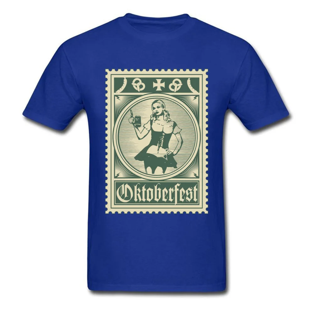 Tops & Tees Oktoberfest Stamp Summer Plain Leisure Short Sleeve 100% Cotton Crewneck Man Top T-shirts Leisure Clothing Shirt Oktoberfest Stamp blue