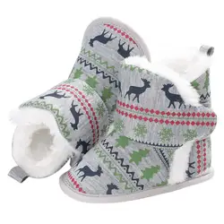 Рождество маленьких Сапоги и ботинки для девочек кроватки для новорожденных Bebe Обувь для мальчиков Обувь для девочек Теплая Обувь для