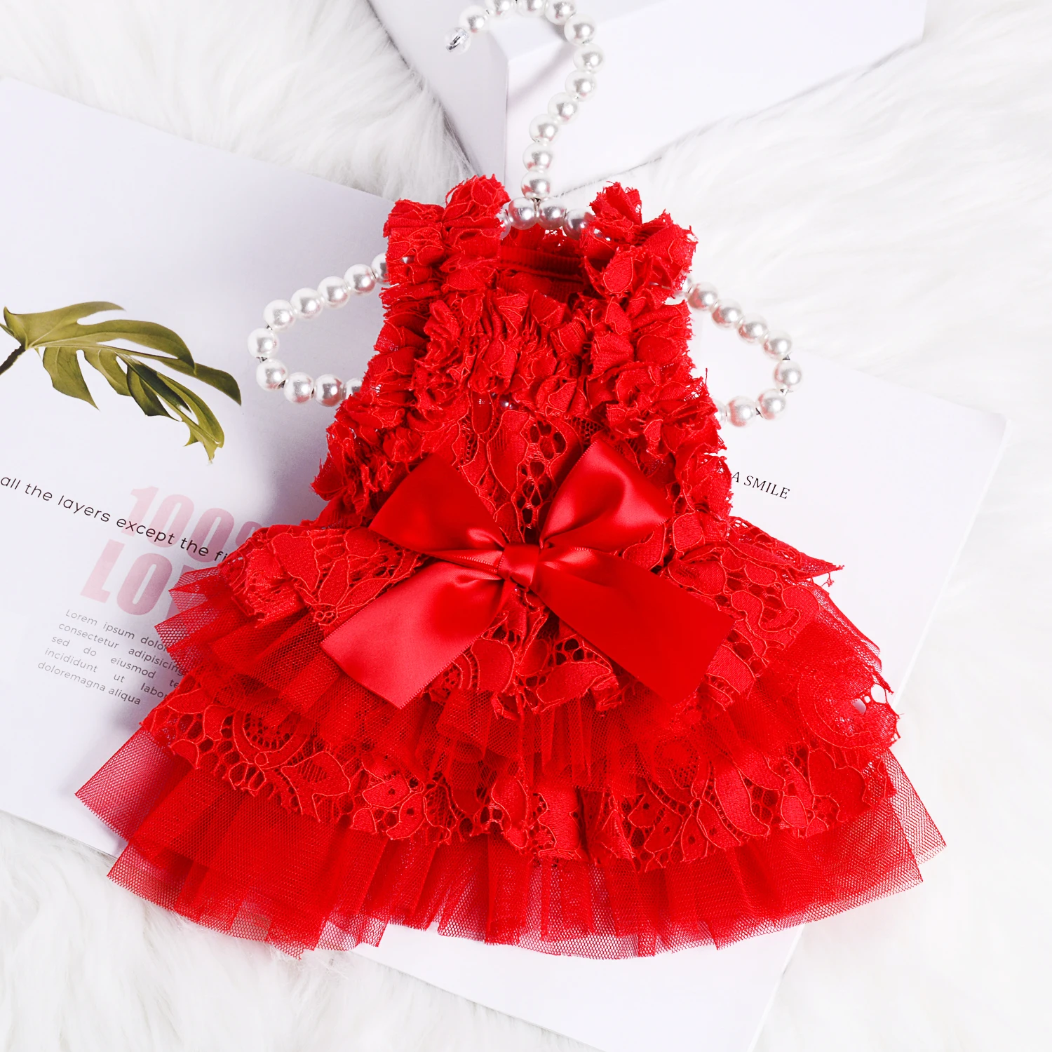 

Lace Pet Dress Small Dog Clothes Princess Cat Dress Party Dog Wedding Dress Tutu Skirt Puffy Sleeves Yorkshire Terrier Clothing