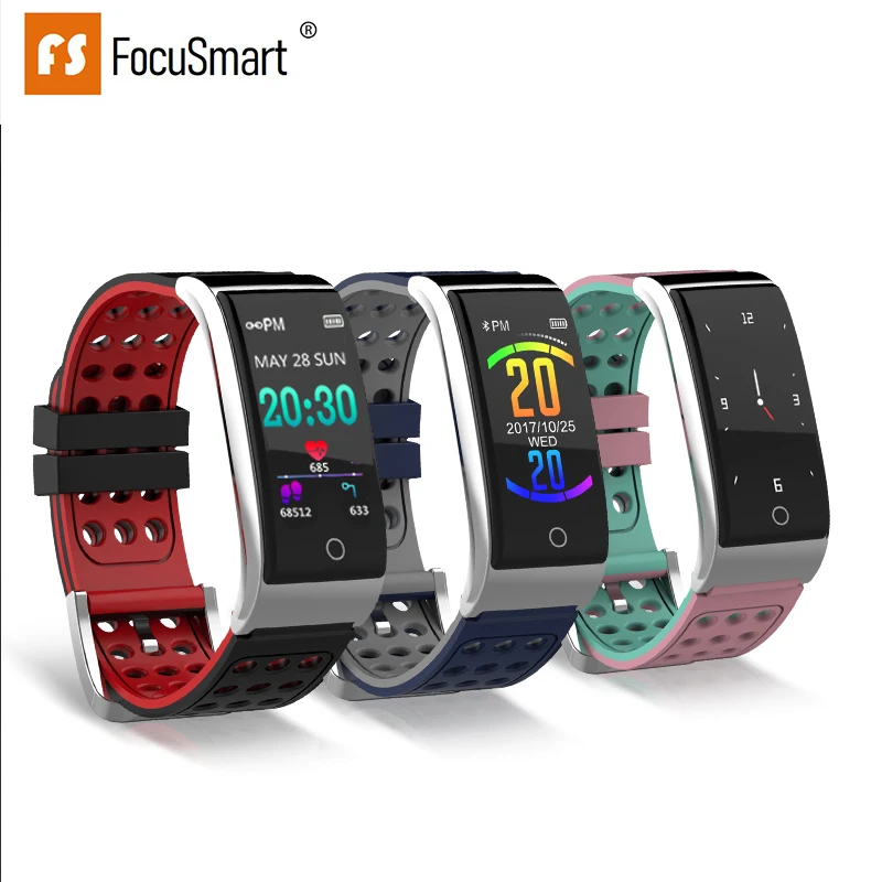 

FocuSmart E08 Smart Wristband Fitness Tracker Blood Pressure HeartRate Monitor Waterproof ECG PPG Smart Bracelet For IOS/Andriod