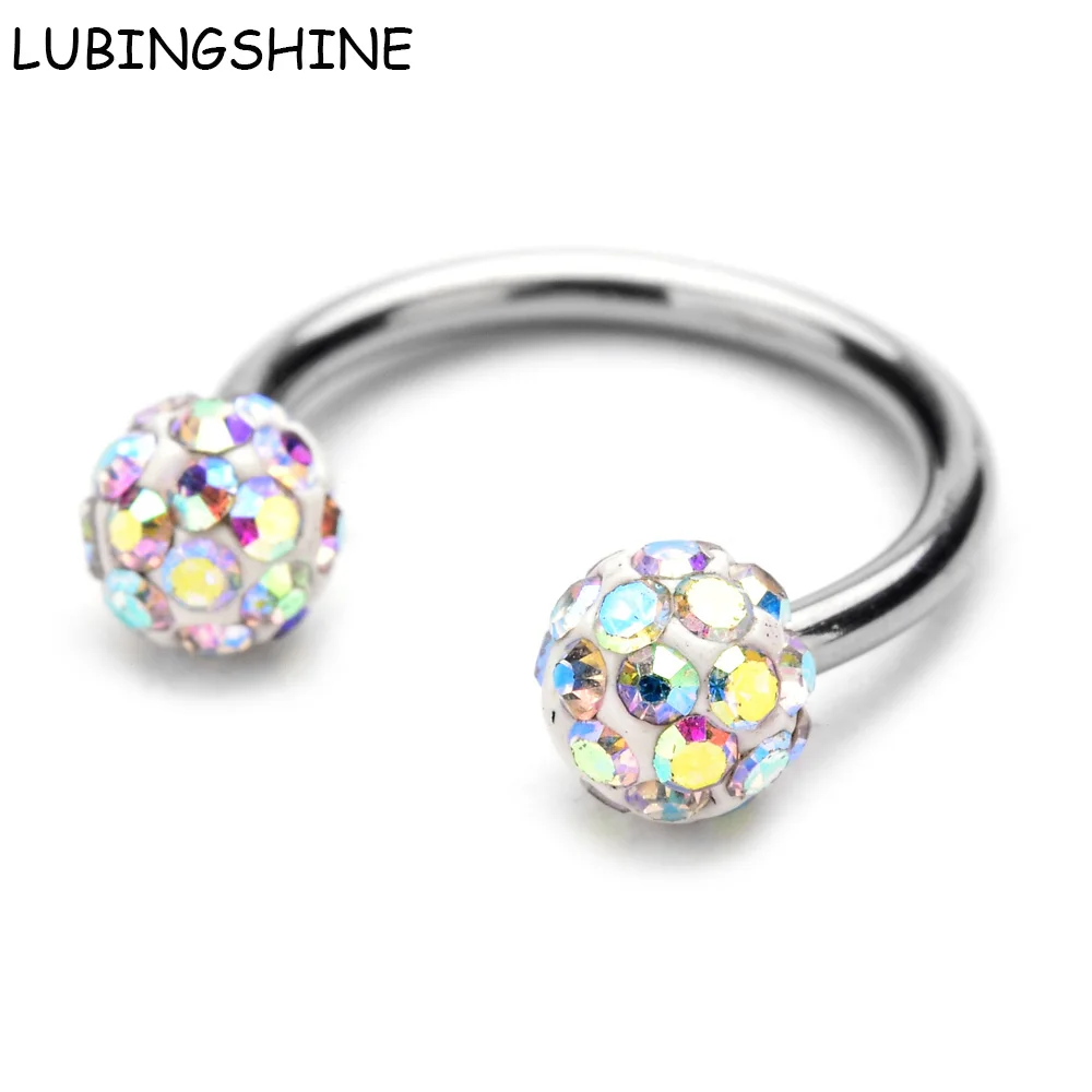 Кольца для носа LUBINGSHINE из хирургической нержавеющей стали кольца губ с двойным