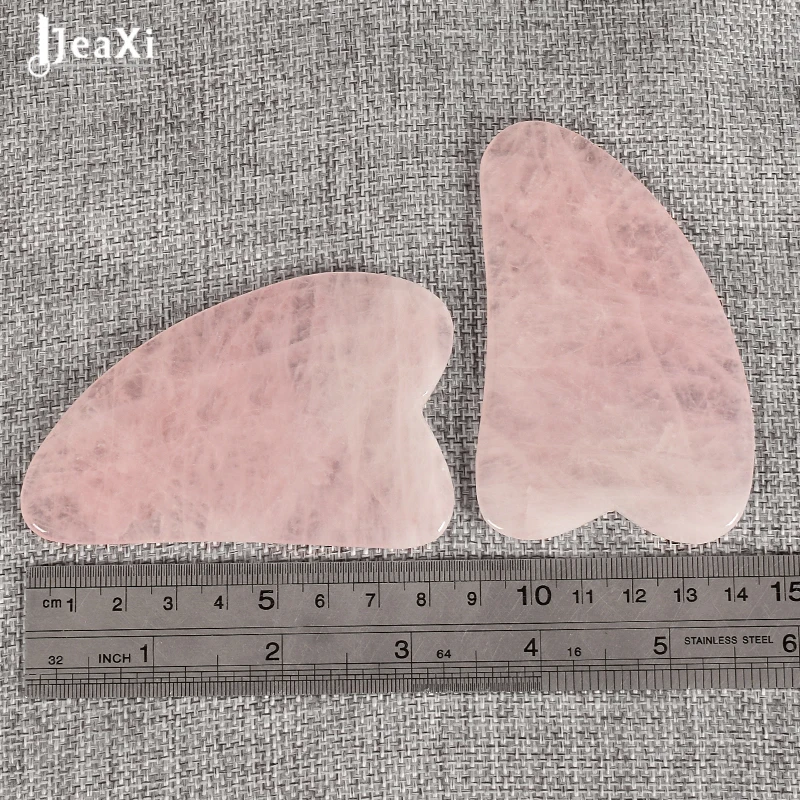 Traditional facial Gua Sha Tool health Care Natural Rose Quartz SPA Acupuncture Scraping Massage healing for make up 15