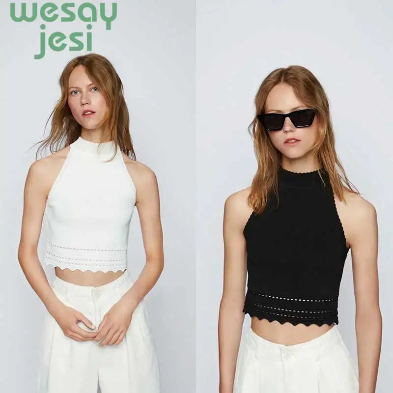 

2019 New Sexy Women Blouse Vest Sleeveless Sling Short Tank women cute Tops plus size 2 color