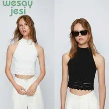 2019 New Sexy Women Blouse Vest Sleeveless Sling Short Tank women cute Tops plus size 2 color