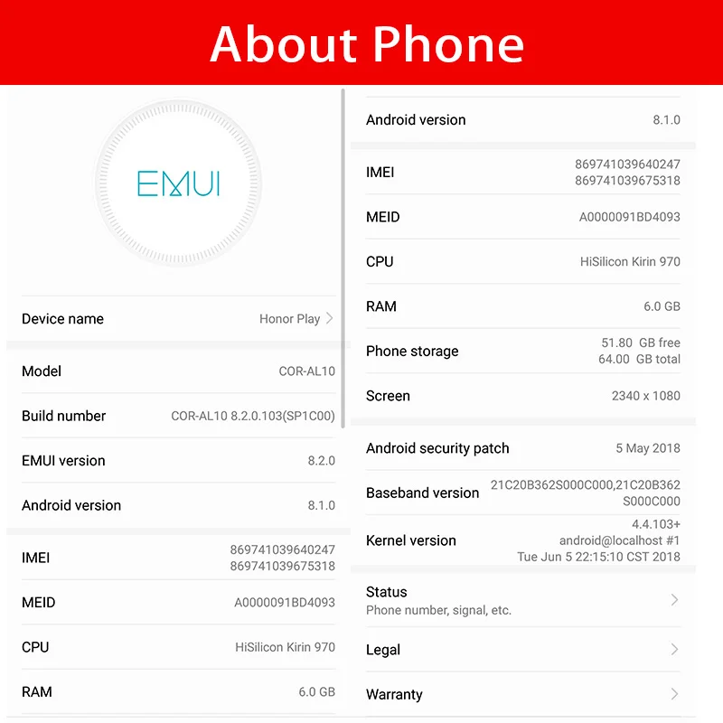 Honor Play 4G смартфон 6 3 &quotFullview 2340x1080 дисплей Kirin 970 Восьмиядерный NPU Andorid 8 1 двойная