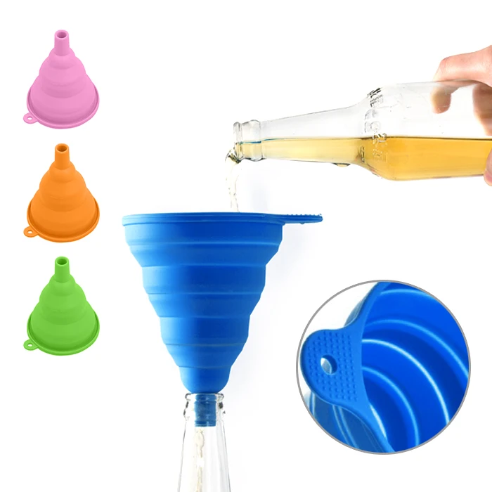 

Mini Silicone Gel Foldable Collapsible Funnel Hopper Kitchen Cooking Home Accessories FP8