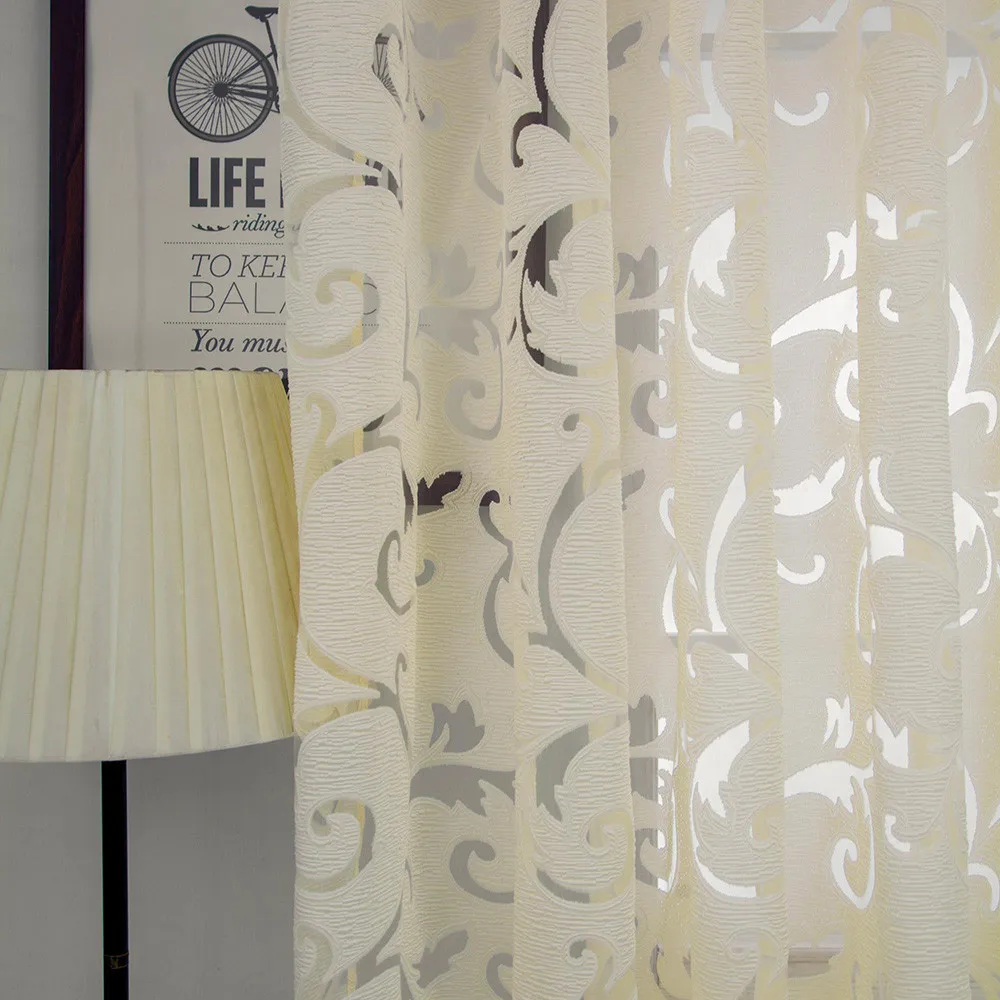 

1 PC Tulle Window Door Curtain Drape Panel Sheer Scarf Valances For Living Room Curtains Decorative Windows Screen#008