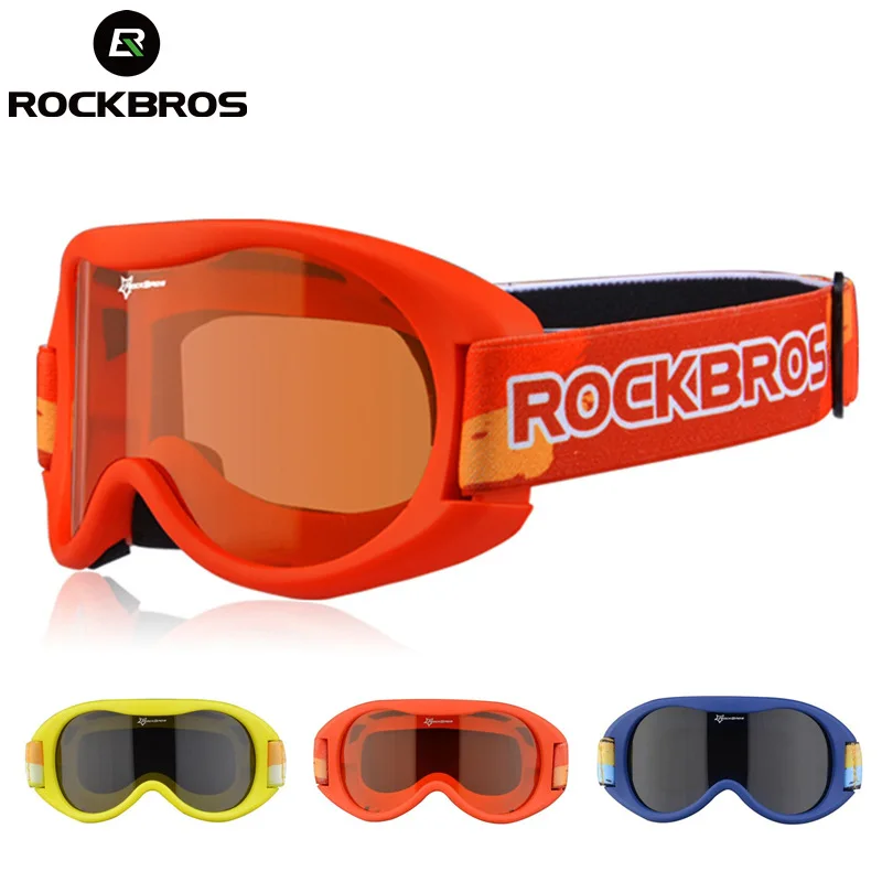 ROCKBROS مكافحة الضباب نظارات التزلج الثلوج التزلج نظارات طبقة مزدوجة على الجليد نظارات العدسات PC TPU الأشعة فوق البنفسجية إطار نظارات الرجال الن...