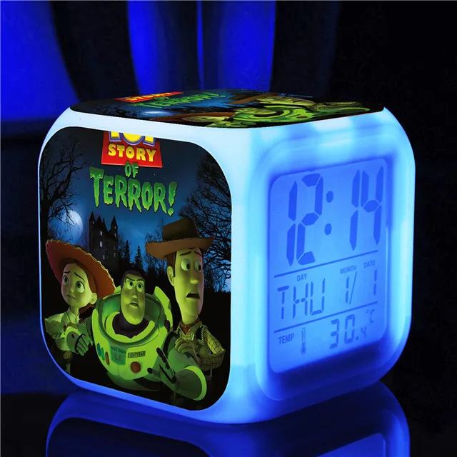 Toy story buzz lightyear Alarm Clocks,Glowing LED Color Change Digital