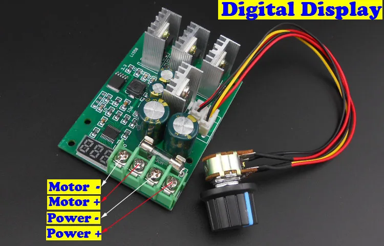 

PWM DC Motor Speed Regulator with data display instrument and tachometer 6V 9V 12V 24V 26V 48V Motor Speed Control