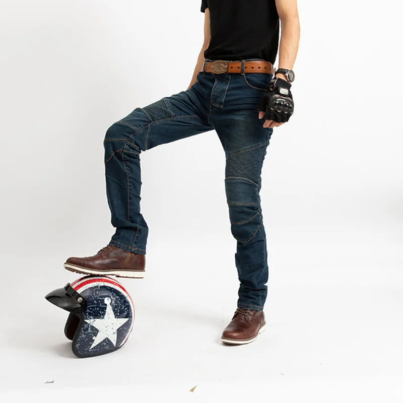 Calças de Brim ao ar Livre da Motocicleta Calças de Corrida Jeans com Joelheiras Nova Motocicleta Jeans Equitação 2019 19 Cheap Calças