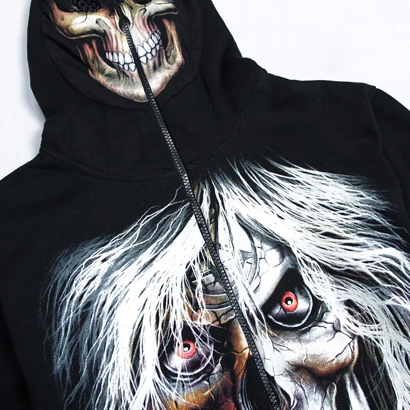 Luminous Skull Hoodie Men Women Sweatshirt Outerwear Male Tops Spring Hooded Jacket Coat Glow In The Dark Clothing  (5) - 