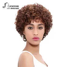 Joedir Hair Brazilian Virgin Human Hair Afro Kinky Curly Color DX1029 Blonde Short Human Hair Bob Wigs For Women Free Shipping