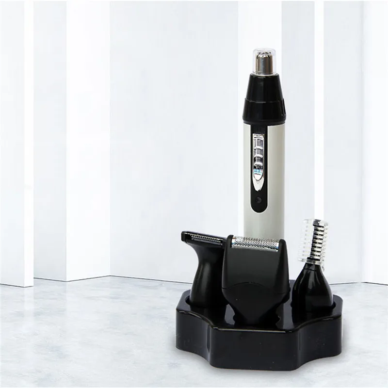 

Professional kemei KM-6650 4 in 1 electric nose trimmer rechargeable men's ear nose hair cutter women face care beard shaver