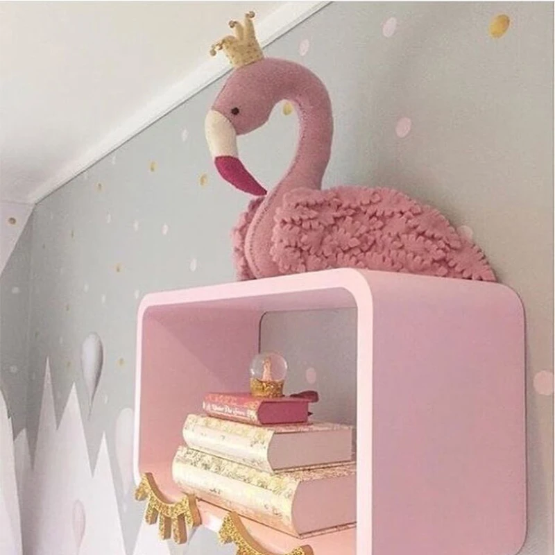 

Ins Beautifully Crafted Peacock Ornaments head wall toy decor Romantic Cute baby animal head wall decoration Plush wall Stuffed