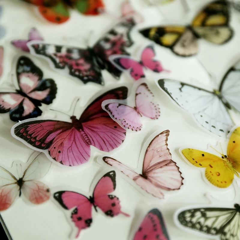 80 шт креативные винтажные бабочки Скрапбукинг наклейки на Материал декоративная красочная наклейка в форме животных DIY ремесло фотоальбомы