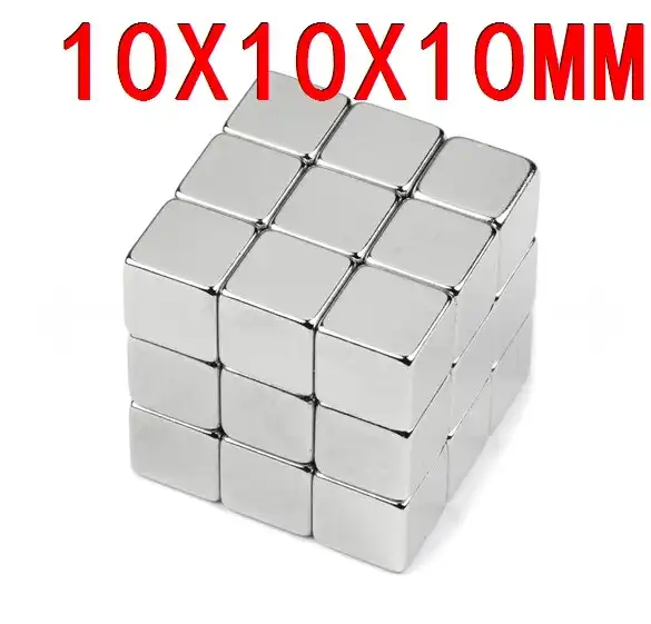 10PCS 10*10*10mm Super Strong N52 Square Rare Earth Neodymium Magnet Block