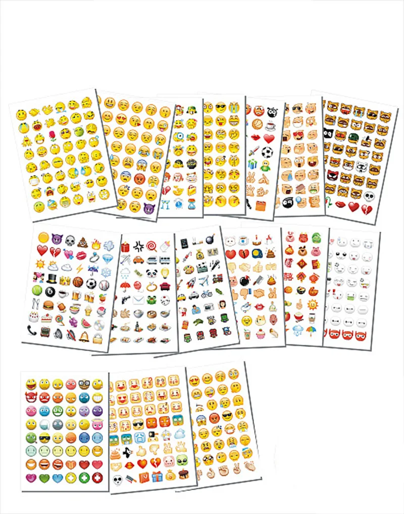 الرموز التعبيرية ملصق حزمة الرموز التعبيرية ملصقات الأكثر شعبية Emojis للجوال الهاتف الاطفال غرف المنزل ديكور اللوحي التعبير حزمة