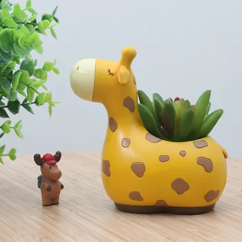 

Small Cartoon Deer Flowerpot Plants Succulents Flower Pot Animals ElimElim