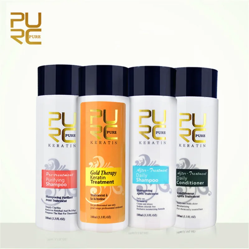 PURC 4pc/set Formalin Brazilian Keratin Treatment Straighten Hair Repair Damaged Hair Shampoo Conditioner Set Repair Coarse PURC 4pc/set Formalin Brazilian Keratin Treatment Straighten Hair Repair Damaged Hair Shampoo Conditioner Set Repair Coarse