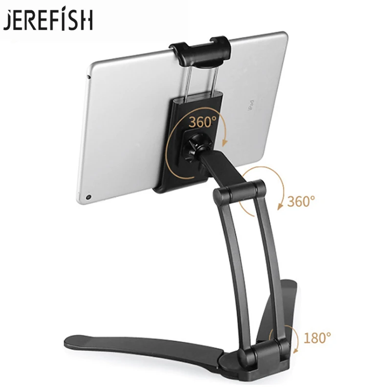 JEREFISH обновленный планшет держатель для телефона 2 в 1 кухонный стол регулируемый держатель подходит для 19 см до 24 см ширина планшета мобильный телефон