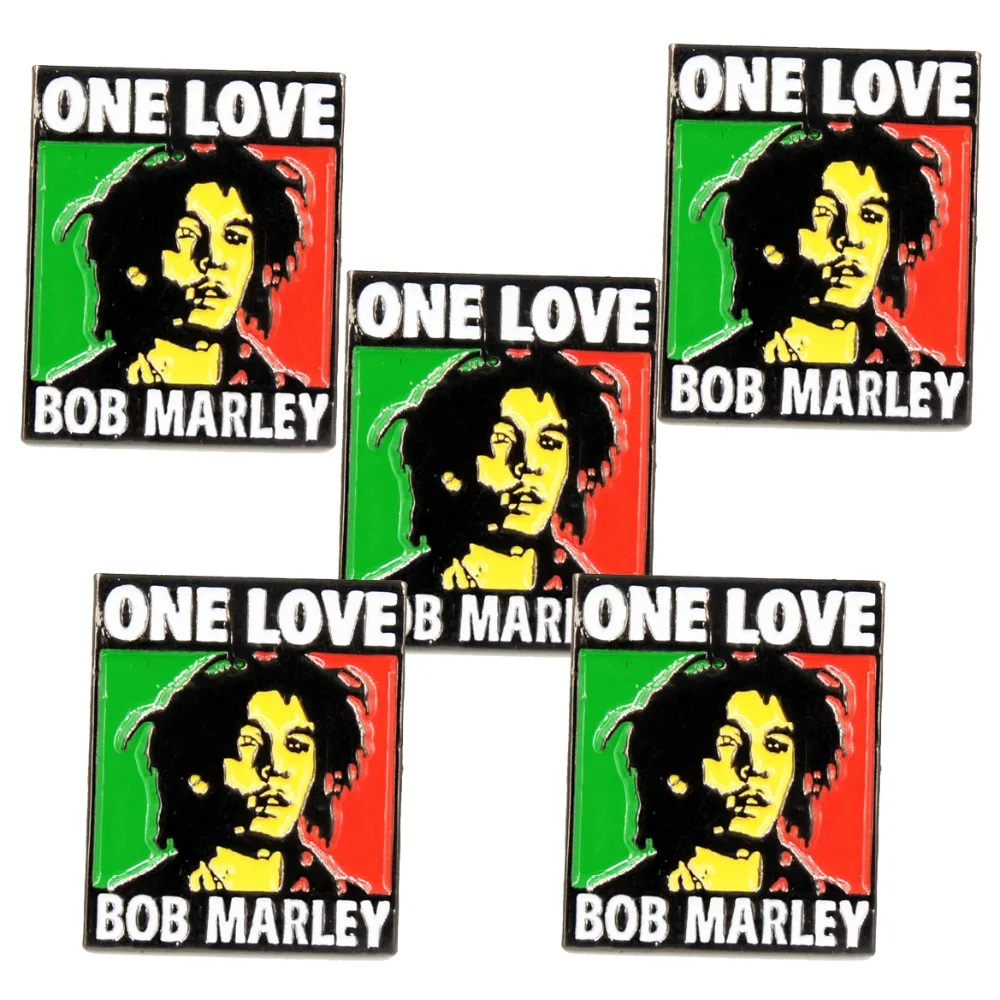 Лот 5 шт. Bob Marley One Love Нагрудный значок ямайская Легенда регги сувенир для фанатов подарки ювелирные изделия 2,5X2 см