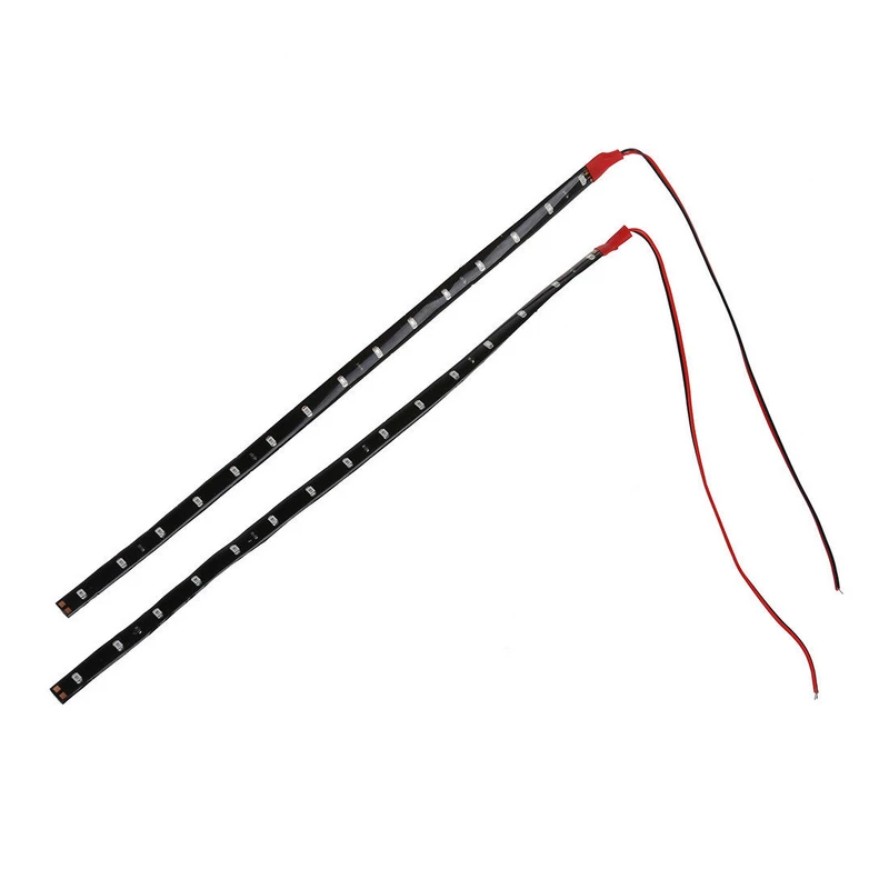 JX-LCLYL 2pcs 30cm Flexible 3528 15LED Car Interior Underdash Footwell Strip Light Red