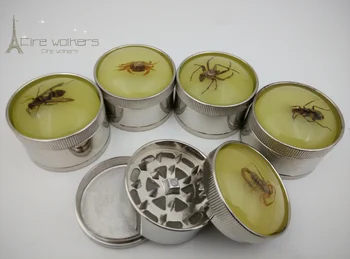 

New 1pcs (dia 5.3cm) 3-layer Amber Luminous Metal Herb Grinder Tobacco Grinder For Smoking Pipe Smoking Accessories GR032