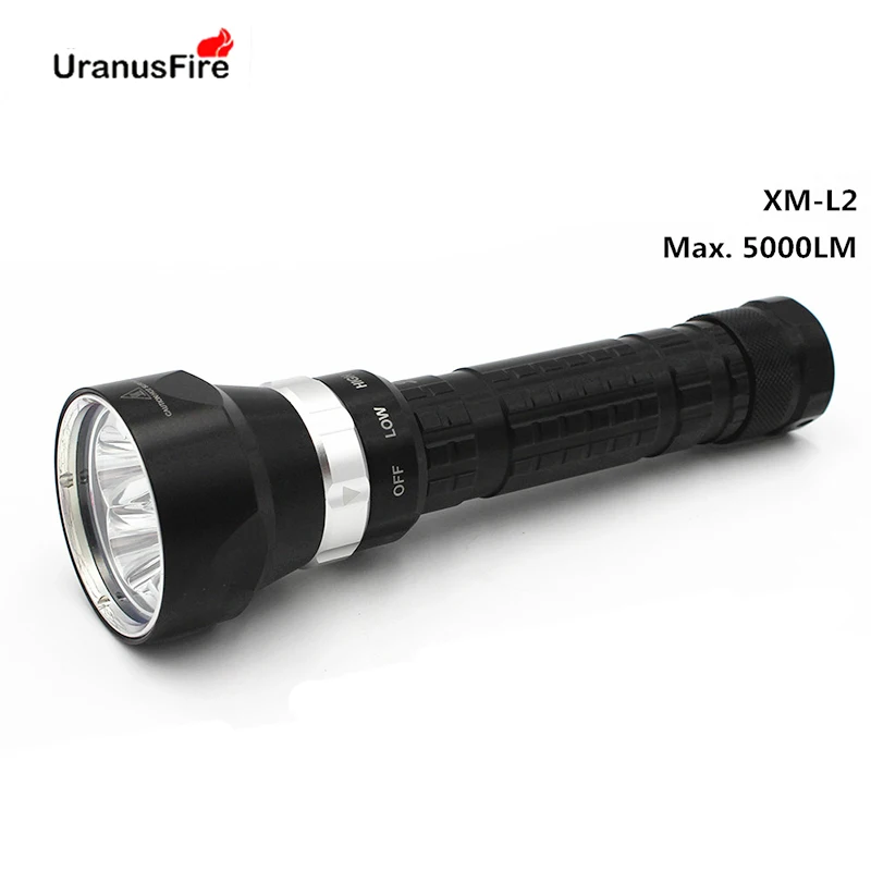 4800LM 4 * XM-L2 CREE LED Diving Flashlight 3 Mode Light Torches Underwater 100M Power by 3.7V 18650 or 26650
4800LM 4 * XM-L2 CREE LED Diving Flashlight 3 Mode Light Torches Underwater 100M Power by 3.7V 18650 or 26650