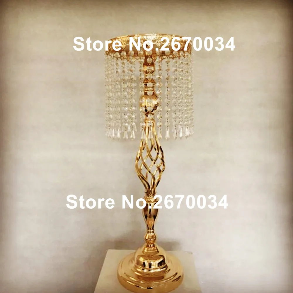 hot selling tall acrylic gold candlesticks and european crystal iron
