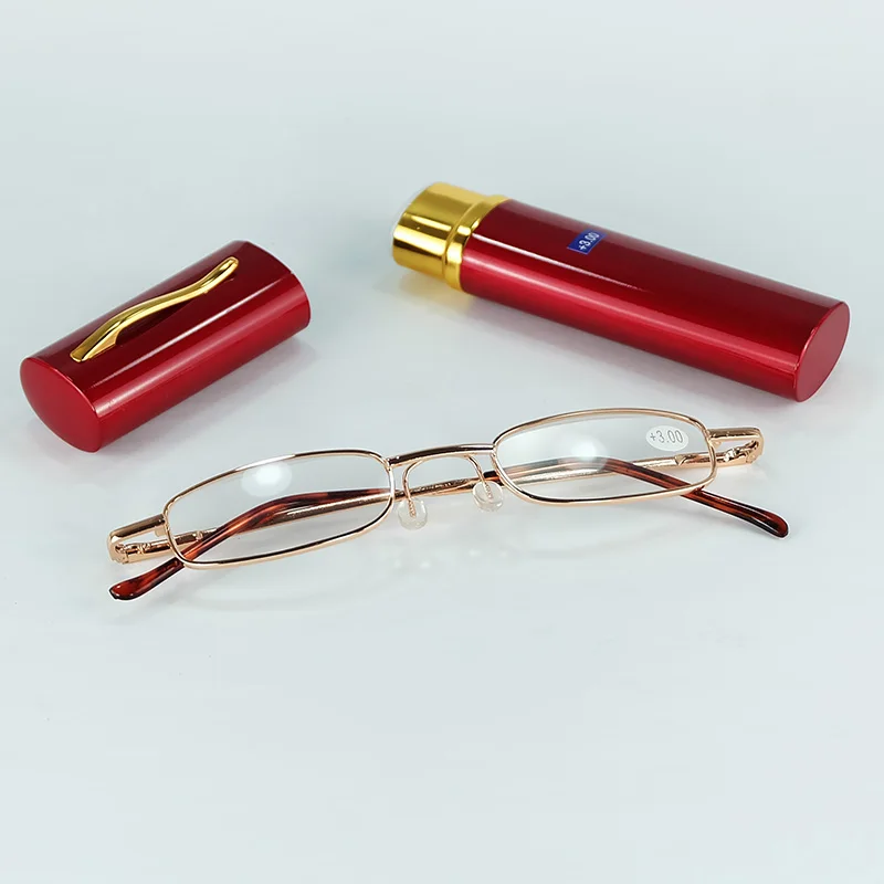 Slender Metal Tube Reading Glasses As Pen Pot Style Eyeglasses Mixed