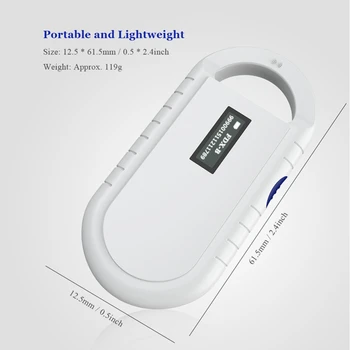 

Iso 11785/84 Fdx-B Pet Microchip Scanner Animali Rfid Tag Reader Dog Reader Low Frequency Handheld Rfid Reader With Animal Chi