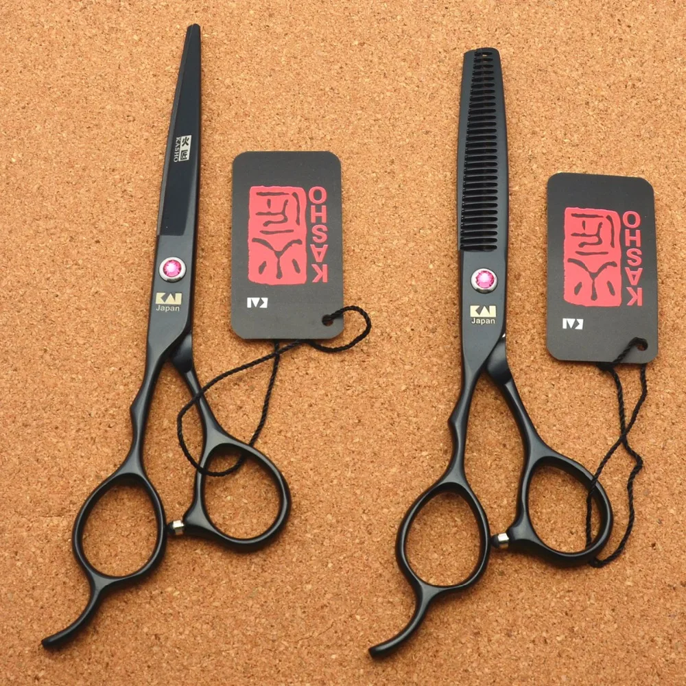 

Left Hander Hairdressing Scissors 744# 6'' 17.5cm TOP GRADE Kasho JP 440C Barbers Cutting Scissors Thinning Shears Hair Scissors