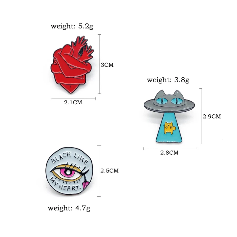 Мультфильм инопланетянин НЛО игровой автомат эмаль брошь сердце глаз полета билета животное кошка горный пик лес значок из сплава сумка булавка ювелирные изделия