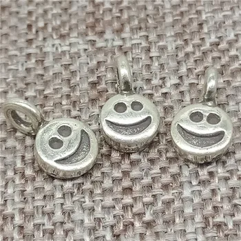 

Karen Hill Tribe Silver Smile Face Smiley Charms for Bracelet Necklace