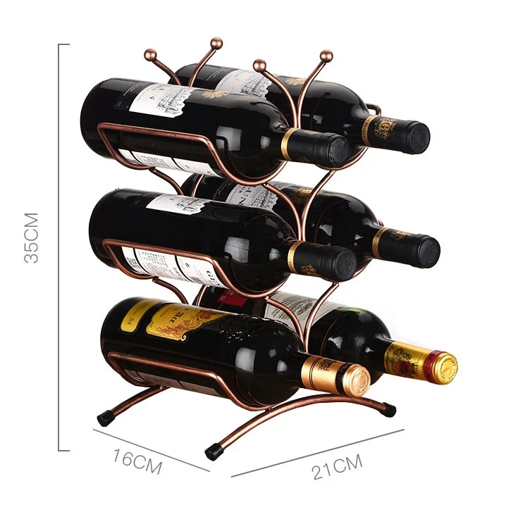 Креативный металлический три ряда и держатель для винных бутылок декоративный, кованый искусства винный шкаф для бара устройство Ремесло украшения Аксессуары
