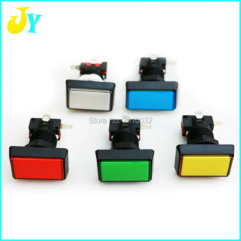

5pcs Rectangle push button Led Illuminated arcade button with microswitch for arcade game machine casino slot game machine