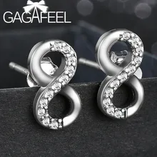 GAGAFEEL Аутентичные 925 стерлингового серебра бесконечные серьги навсегда милые серьги-гвоздики для женщин женские ювелирные изделия высокого качества