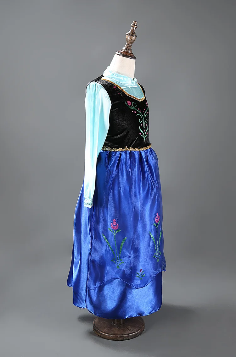 Новые платья Эльзы для девочек; платье принцессы Анны и Эльзы; Карнавальный костюм для детей; праздничное платье с принтом снежинок; vestidos; детская одежда для девочек