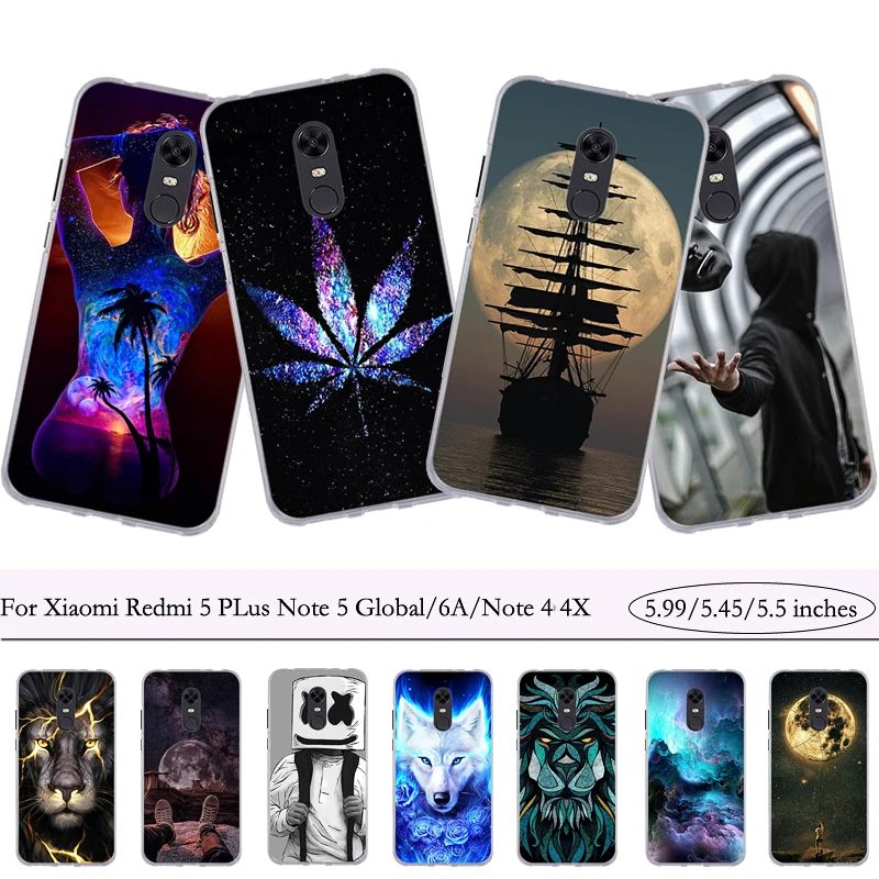 

Case For Xiaomi Redmi 5 Plus Note 5 Case Cover Soft TPU Silicone Cover for Xiaomi Redmi 6A Fundas Bumper for Redmi Note 4 4X Bag
