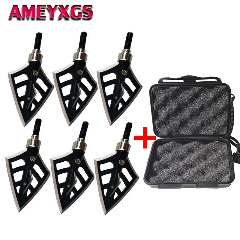 

6pcs 100gr Archery Hunting Broadhead 4 Blades Arrowheads Point Tips with Storage Box For Bow Arrow Hunting Shooting Accessories