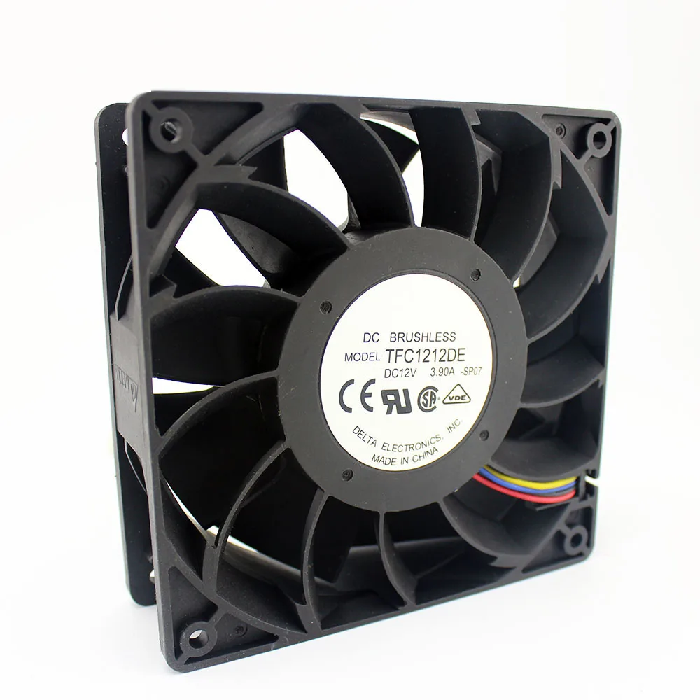 TFC1212DE 120 мм DC 12 В 5200 об./мин. 252CFM для Bitcoin Miner мощный сервер случае осевой вентилятор охлаждения