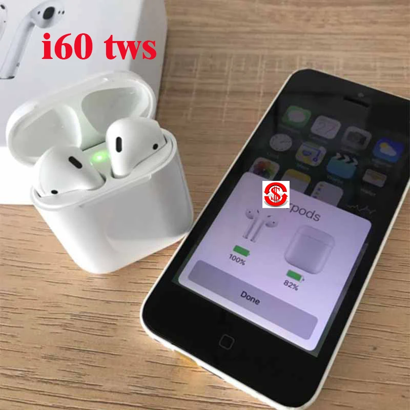 

Original i60 TWS pop up 1:1 mini wireless Bluetooth 5.0 3D earbuds for ppl