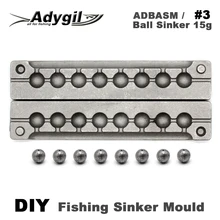 Adygil DIY рыболовный шар грузило прессформы ADBASM/#3 шариковый грузило 15 г 8 полостей